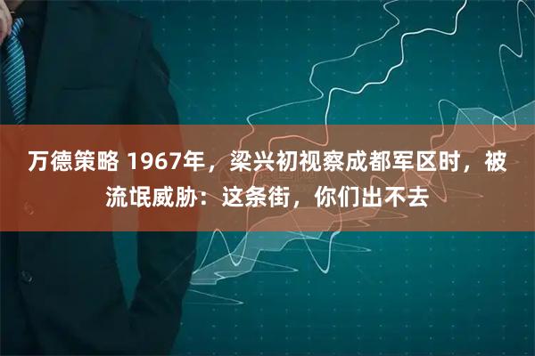 万德策略 1967年，梁兴初视察成都军区时，被流氓威胁：这条街，你们出不去