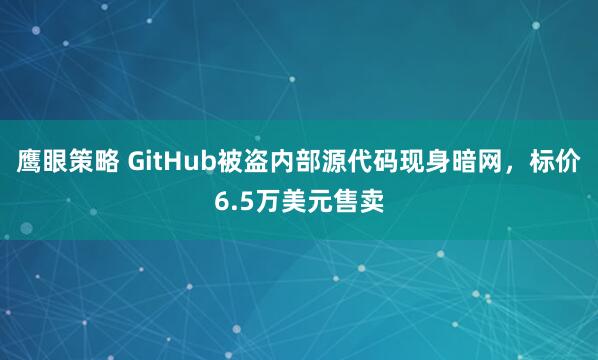 鹰眼策略 GitHub被盗内部源代码现身暗网，标价6.5万美元售卖